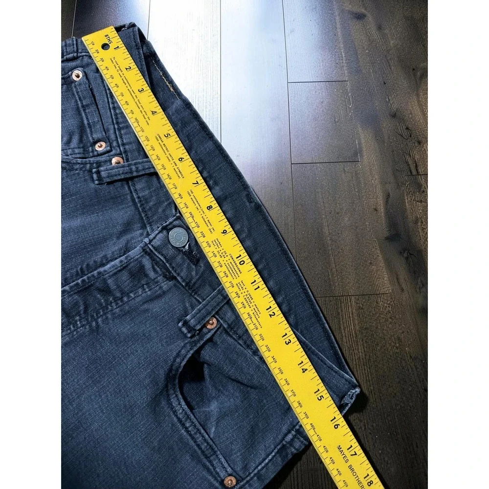 Levis 501 Original Fit Mens Gray Black Straight Leg Button Fly Jeans W33 L30